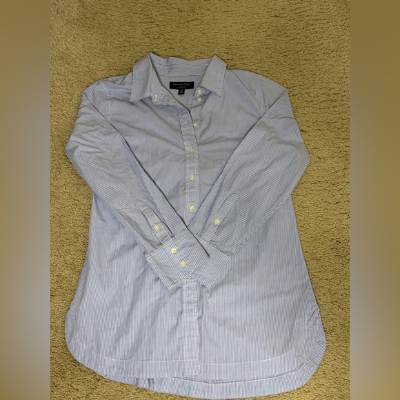 Banana Republic Tops - Banana Republic Light Blue Striped Boyfriend Tunic